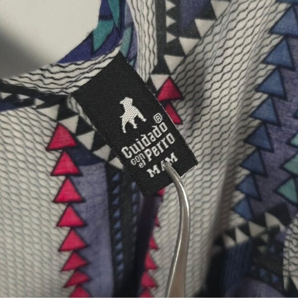 Cuidado con el Perro Spaghetti Crisscross Strap‎ Loose Bottom Top Zig Zag MEDIUM - Picture 4 of 8